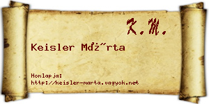 Keisler Márta névjegykártya